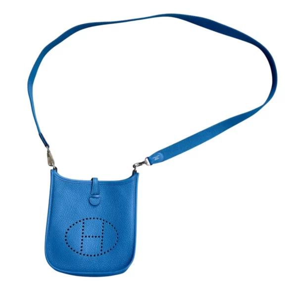 250306 直播編號 39 : 【二手】HERMES MINI EVELYNE 藍色手袋 16 PD1316