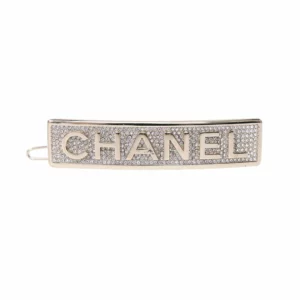 250327 直播編號 18 : 【二手】CHANEL LOGO 水鑽髮夾 E17975