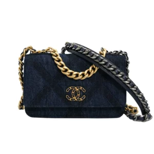 250327 直播編號 37 : 【未使用品】CHANEL 19 牛仔布鏈條錢包 AP0957 E22070