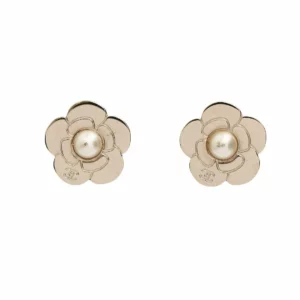 250327 直播編號 5 : 【二手】CHANEL CC 珍珠山茶花耳環 E21171