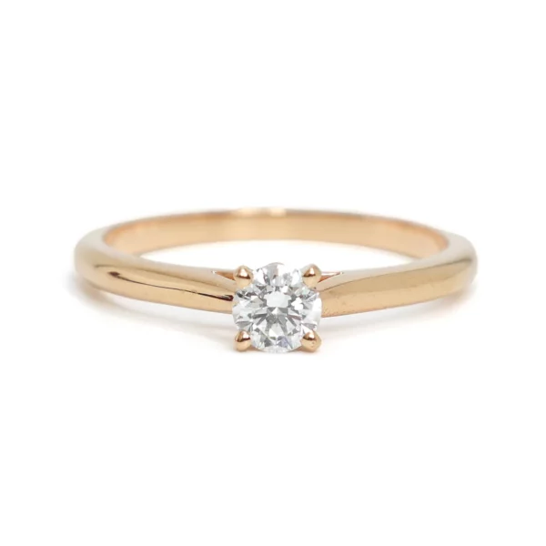 250403 直播編號 17 : 【未使用品】CARTIER 1895 玫瑰金單顆鑽石戒指 54 R59 E22888