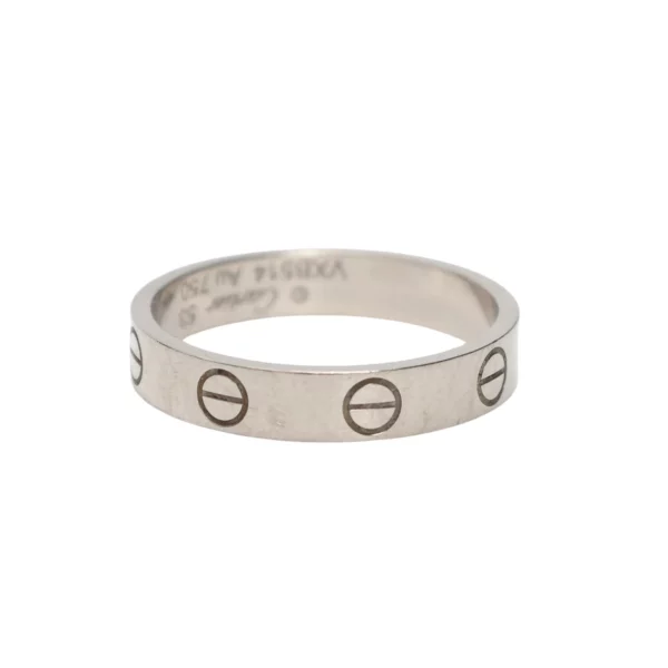 250417 直播編號 12 : 【二手】CARTIER LOVE 白金戒指 53 E21160