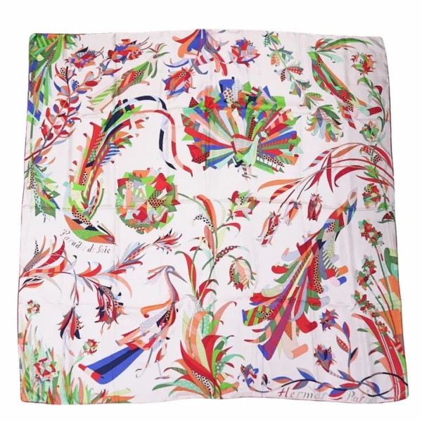 250425 直播編號 2 : 【未使用品】HERMES PARADIS DE SOIE 140 絲巾 E21781