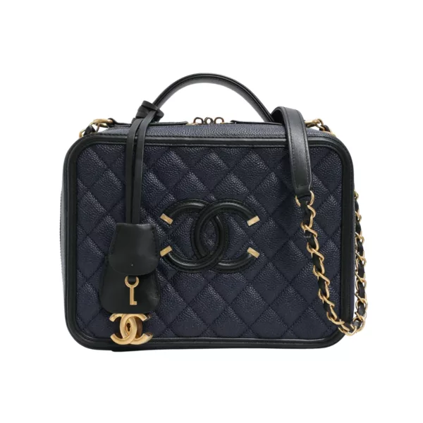 250425 直播編號 25 : 【二手】CHANEL FILIGREE 大號化妝包 A93344 E23334