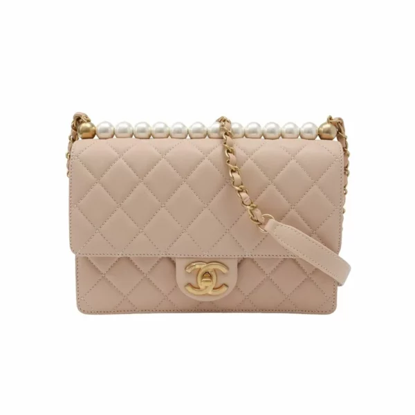 直播編號 37 : 【未使用品】CHANEL 珍珠鏈垂蓋手袋 AS0585 S3192