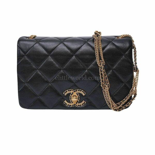 直播編號 37 : 【二手】CHANEL 小號翻蓋手袋 AS3386 R209 E18673