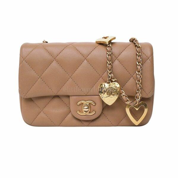 直播編號 37 : 【二手】CHANEL OPEN HEART 迷你垂蓋手袋 AS3457 R199 S3815