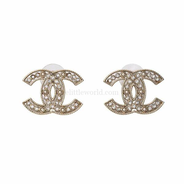 直播編號 4 : 【全新】CHANEL 水晶珍珠耳環 E18153