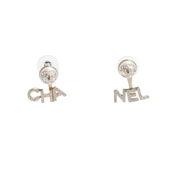 直播編號 5 : 【二手】CHANEL 水晶字母耳環 AB6484 S3792