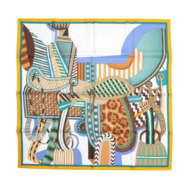 直播編號 5 : 【全新】HERMES LA SELLE IMAGINAIRE 90 絲巾 E20247