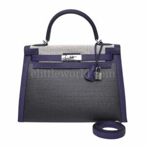 直播編號 50 : 【二手】HERMES 限定版 KELLY 32 帆布手袋 R799 E18253