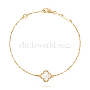 直播編號 9 :【全新】VAN CLEEF & ARPELS SWEET ALHAMBRA 白貝母手鏈 E19263