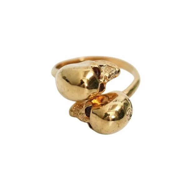 【二手】ALEXANDER MCQUEEN 雙髏頭戒指 14 E21115