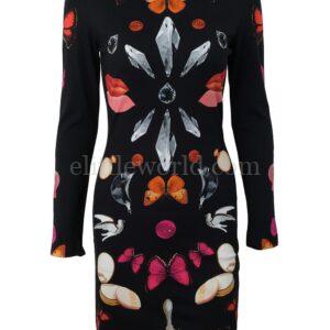 【二手】ALEXANDER MCQUEEN 圖案印花合身連衣裙 40