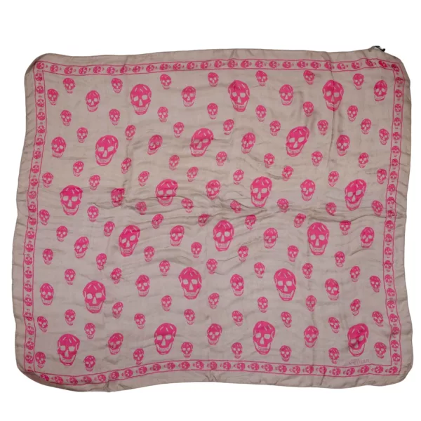 【二手】ALEXANDER MCQUEEN BIKER SKULL-PRINT 絲巾 E22118