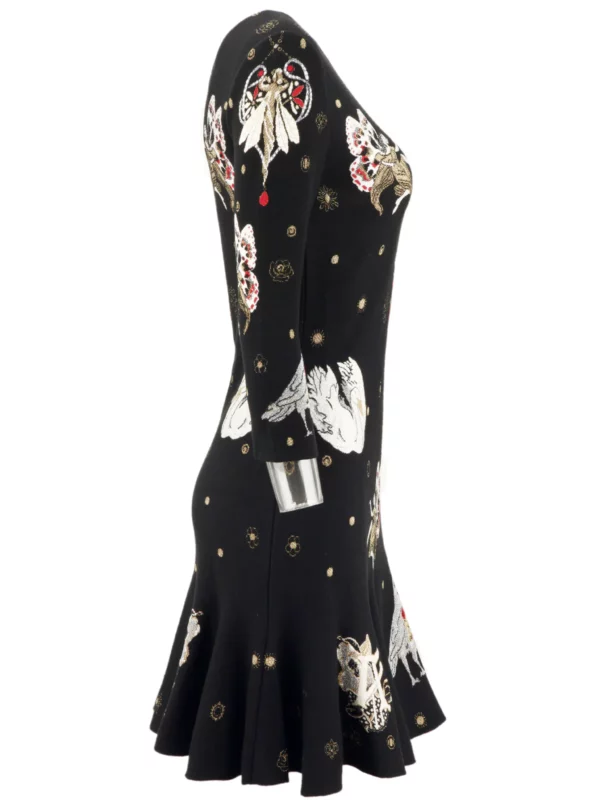 【二手】ALEXANDER MCQUEEN 嵌花針織連衣裙 M