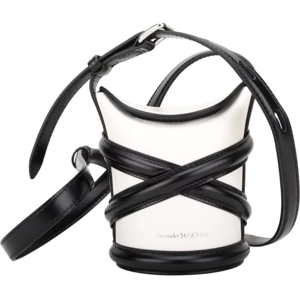 【全新】ALEXANDER MCQUEEN THE CURVE 黑白色迷你手袋 PD1593