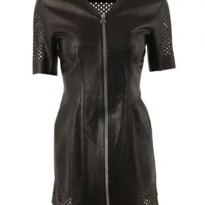 【二手】ALEXANDER WANG 鏤空皮革連衣裙 0