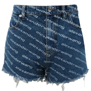 【二手】ALEXANDER WANG BITE 徽標印花牛仔短褲 26