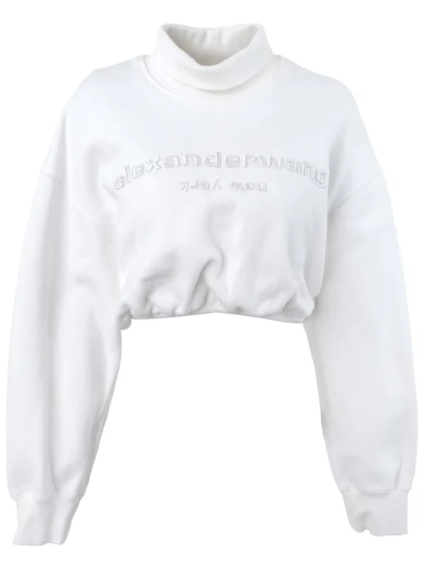 【二手】ALEXANDER WANG LOGO 貼花短款衛衣 XS