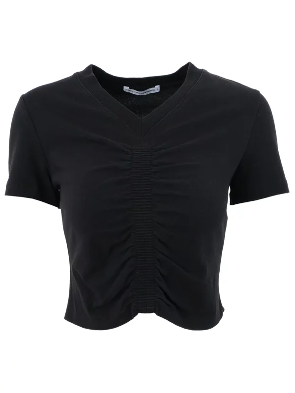 【二手】ALEXANDER WANG 褶皺細節短款T恤 XS