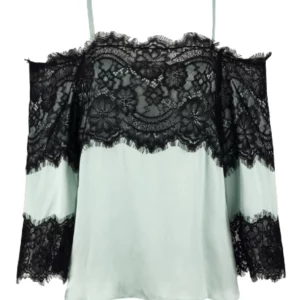 【二手】ALICE + OLIVIA 蕾絲拼接細肩帶上衣 M