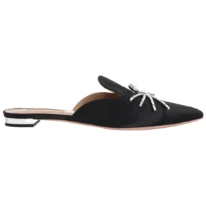 【二手】AQUAZZURA 晶飾緞面穆勒鞋 37.5