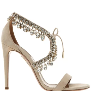 【二手】AQUAZZURA 綴飾飾邊露趾高跟鞋 37.5