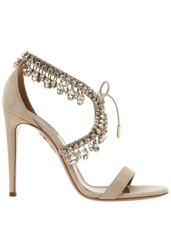 【二手】AQUAZZURA 綴飾飾邊露趾高跟鞋 37.5