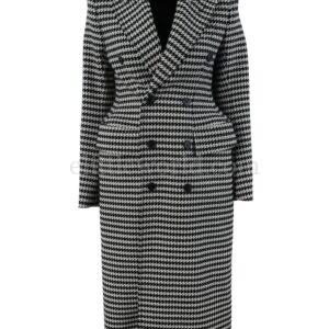 【二手】BALENCIAGA 千鳥格雙排扣大衣 34