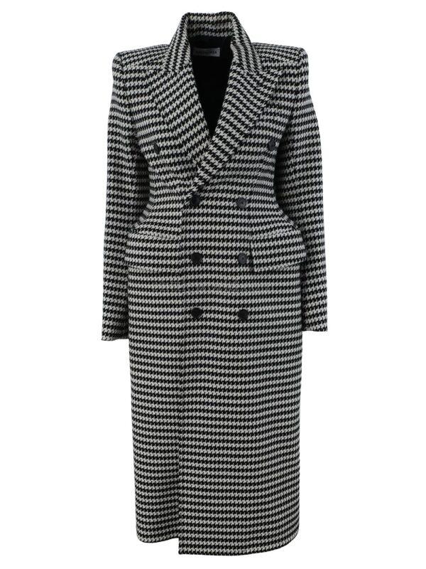 【二手】BALENCIAGA 千鳥格雙排扣大衣 34