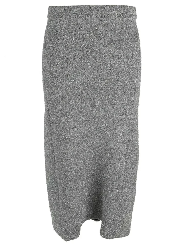 【二手】BALENCIAGA 銀絲混紡半身裙 34