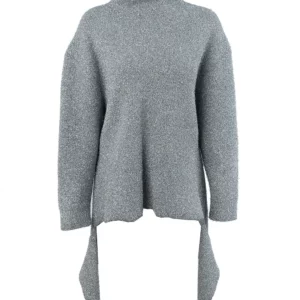 【二手】BALENCIAGA 銀絲混紡高領上衣 36