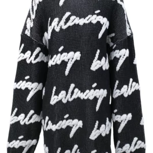 【二手】BALENCIAGA 3D SCRIBBLE LOGO 針織毛衣 XS
