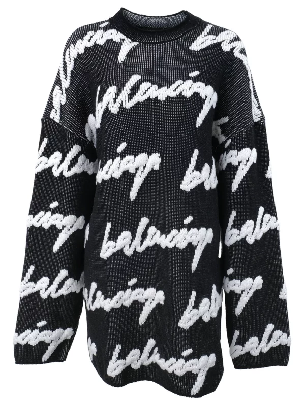 【二手】BALENCIAGA 3D SCRIBBLE LOGO 針織毛衣 XS