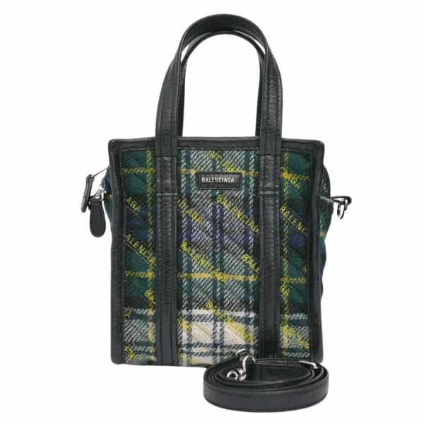 【二手】BALENCIAGA BAZAR XXS 呢絨手提袋 513988 E21071