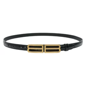 【二手】BALENCIAGA BB 鱷魚皮壓紋革腰帶 15MM 70 E19054