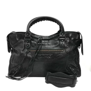 【二手】BALENCIAGA CITY 皮革手提包 E21262