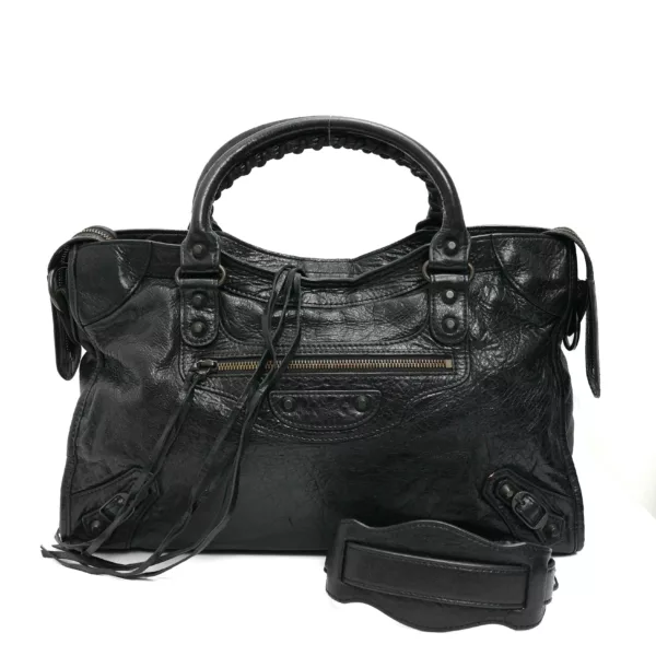 【二手】BALENCIAGA CITY 皮革手提包 E21262