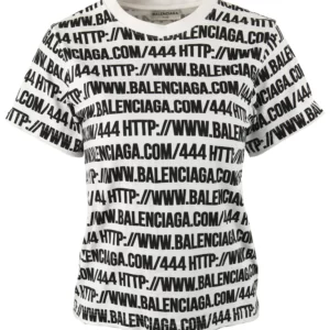【二手】BALENCIAGA 滿LOGO印花T恤 M
