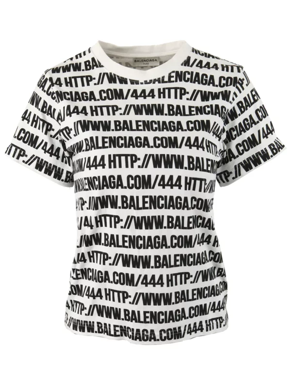 【二手】BALENCIAGA 滿LOGO印花T恤 M