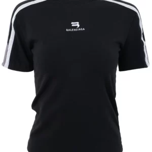 【二手】BALENCIAGA SPORTY B 條紋修身T恤 XS