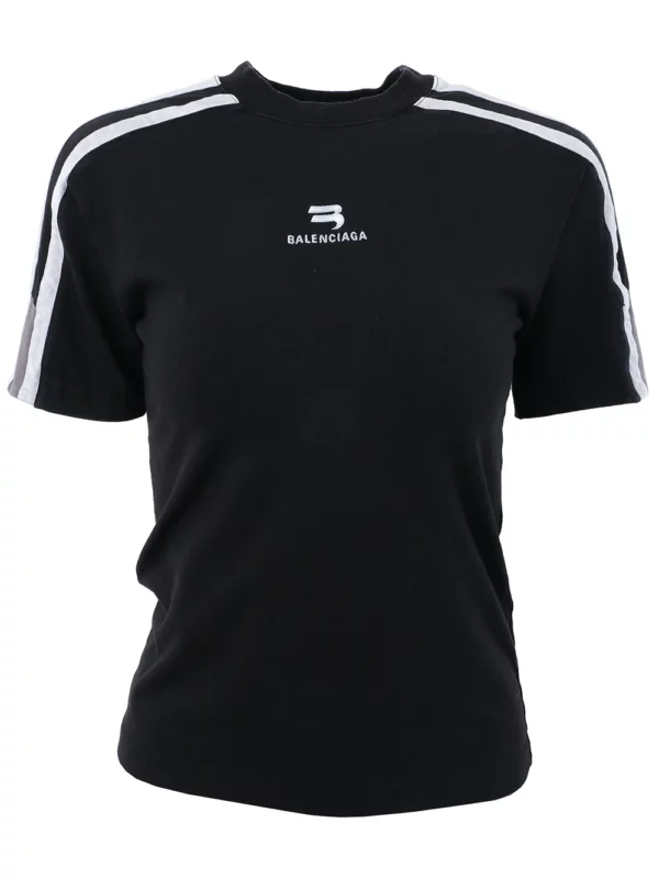 【二手】BALENCIAGA SPORTY B 條紋修身T恤 XS