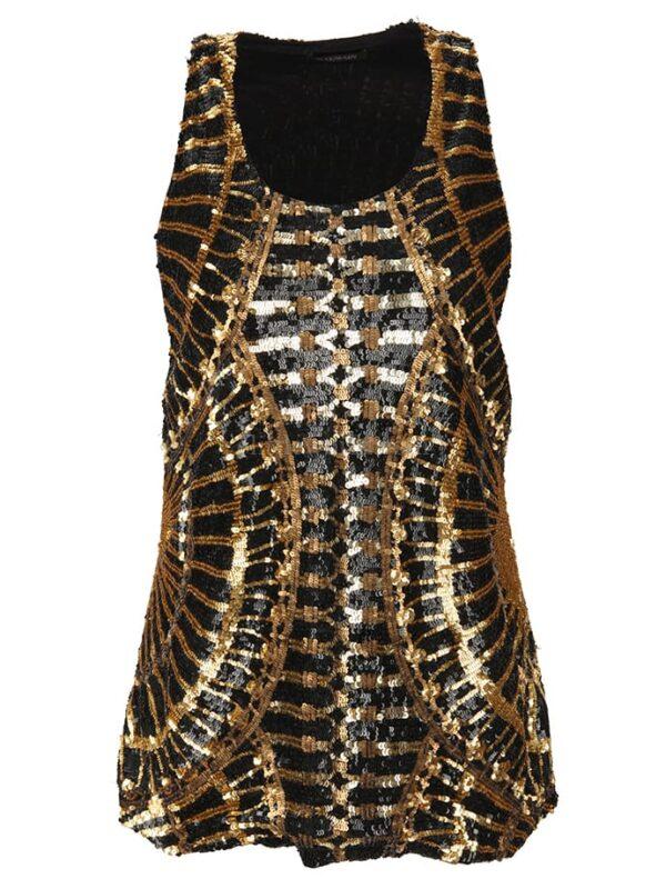 【二手】BALMAIN 亮片綴飾無袖上衣 36
