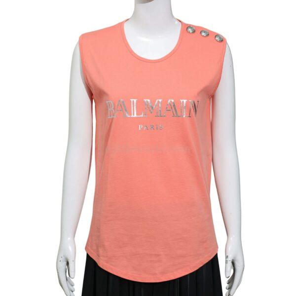 【全新】BALMAIN 銀色紐扣背心 36 E18161