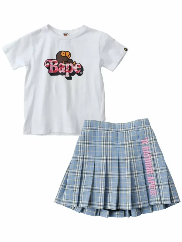 【二手】BAPE KIDA 童裝上衣及褲裙兩件套 120