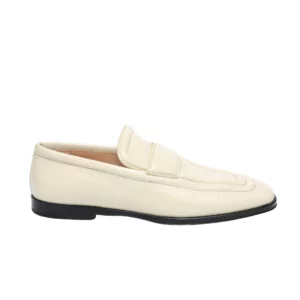 【二手】BOTTEGA VENETA 白色鱷魚紋壓花皮樂福鞋 39 E18204