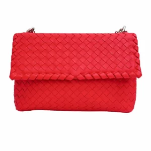 【未使用品】BOTTEGA VENETA BABY OLIMPIA 織皮手袋 E22239