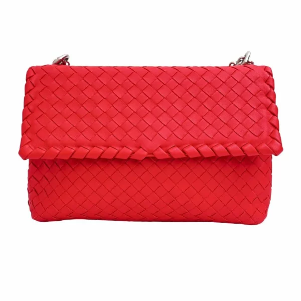 【未使用品】BOTTEGA VENETA BABY OLIMPIA 織皮手袋 E22239