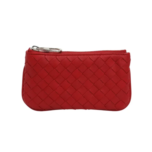 【全新】BOTTEGA VENETA 紅色編織鑰匙圈 E22382